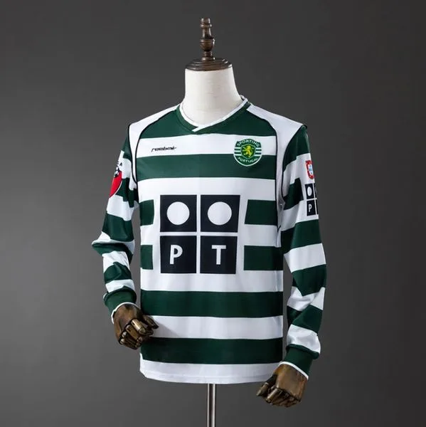 Camiseta de fútbol Sporting CP 2001/03 LOCAL MANGA LARGA VERSION FAN